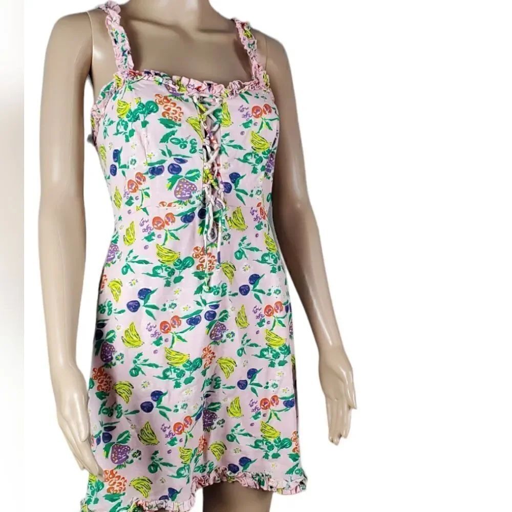 Urban Outfitters Pink & Purple Tropical Fruit Dress
